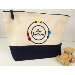 Trousse coton brodée