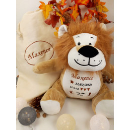 Grande peluche "Lion" brodée