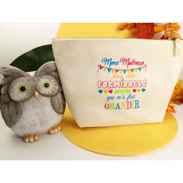 Trousse coton brodée "pour...