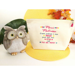 Trousse coton brodée "pour...