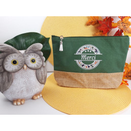 Trousse coton brodée...