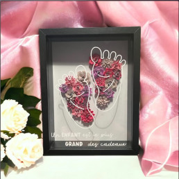 Cadre pied bébé rose