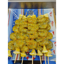 Brochette gambas indienne