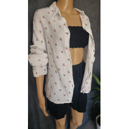 Chemise cerise gaze de coton