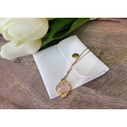 Collier en Quartz Rose -...