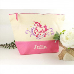 Trousse coton brodée